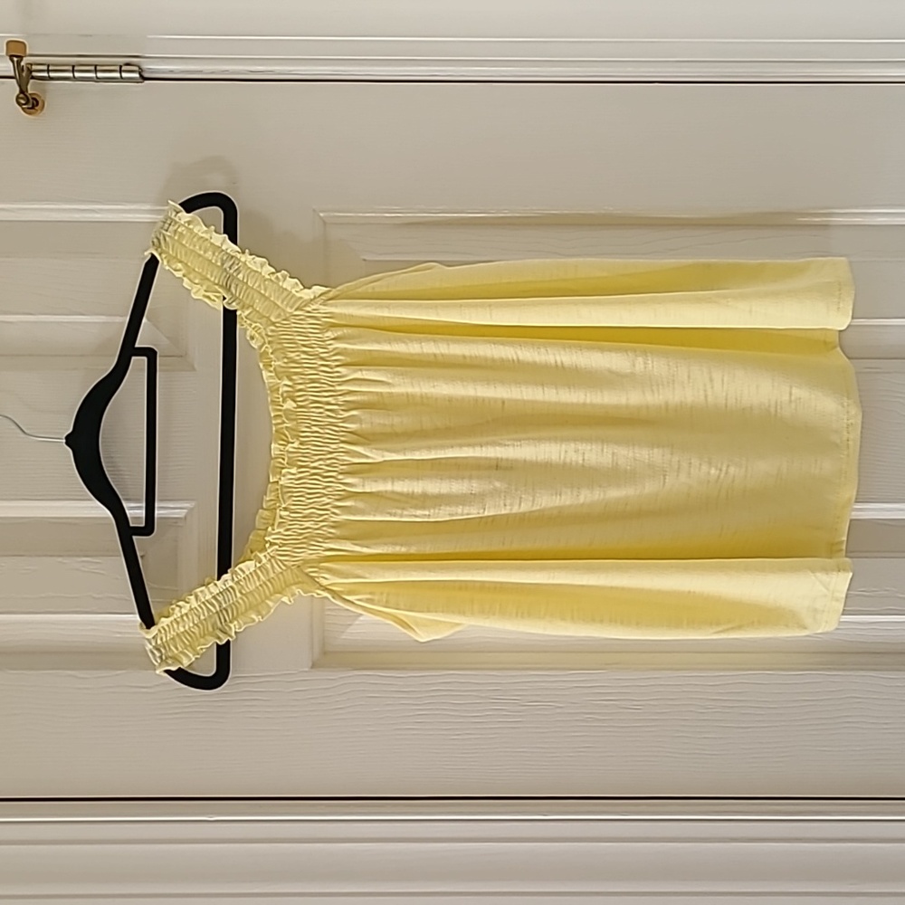LC LAUREN CONRAD WOMEN'S PLUS SIZE YELLOW SMOCKED TANK TOP SIZE XXL